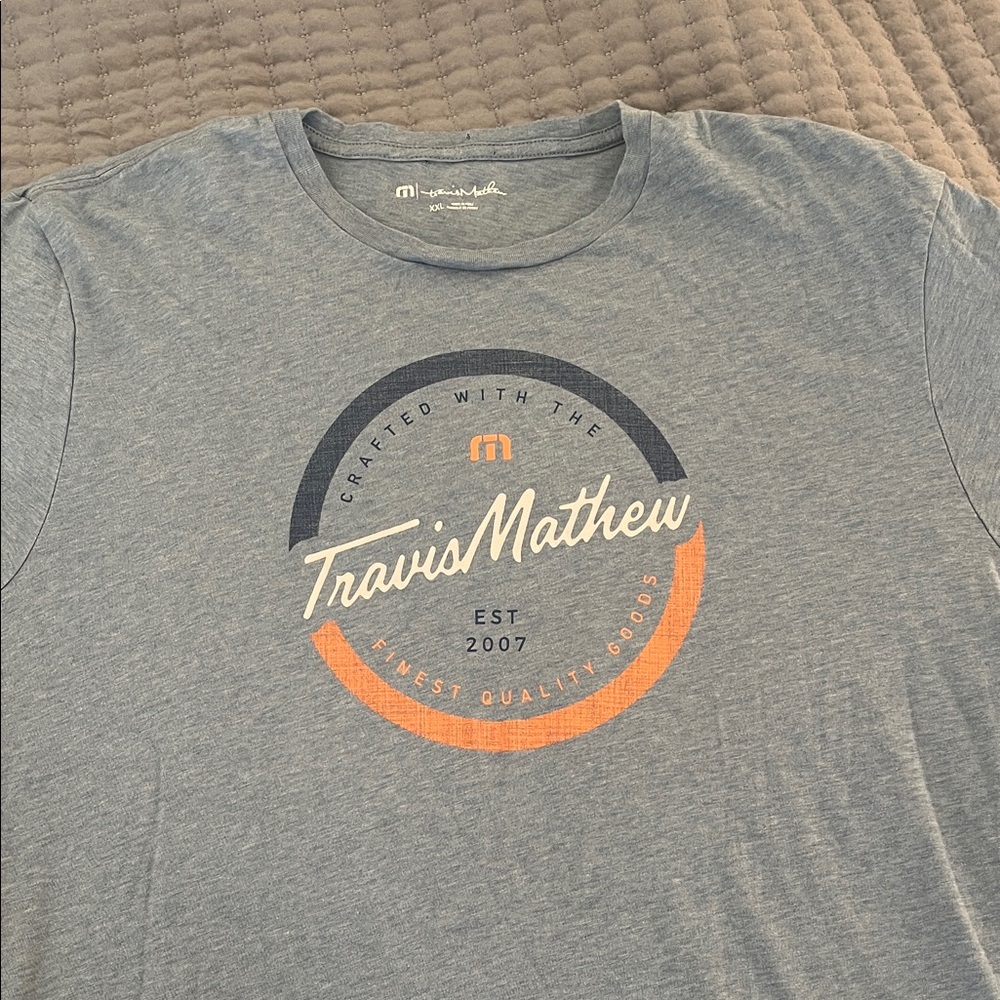 Travis Mathew Heather Blue Graphic Tee